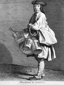 Marchand de lanternes. Gravure du XIXe siècle