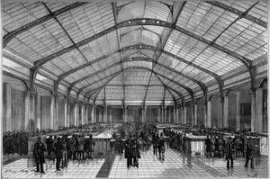 Le crédit foncier à Paris : la grande salle des caisses en 1883