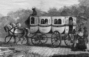 Les Omnibus de Paris au 19ème siècle : la dame blanche - Gravure de 1892