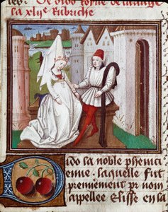 Les amours de Didon, fondatrice de Carthage et Énée Miniature tirée du « Livre des femmes illustres » de Giovanni Boccaccio dit Jean Boccace (1313-1375) - Unknown artist