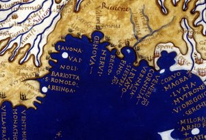 Ligurie. Atlas manuscrit du 15e siècle Berlinghieri.
