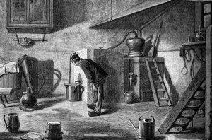 Fabrication du kirsch : distillation, château d