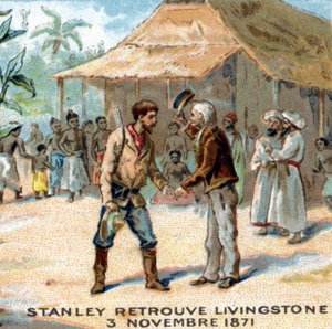 Rencontre entre Sir Henry Morton Stanley (1841-1904) et David Livingstone (1813-1873) en 1871