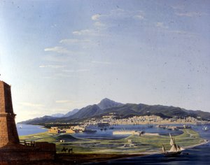 Messine vue du détroit. Peinture anonyme du 19ème siècle.