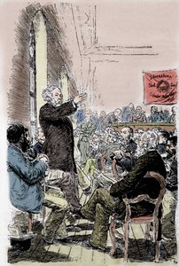 Mikhail Aleksandrovich Bakunin (1814-1876), anarchiste russe au Congrès de Bâle en Suisse en septembre 1869 - Unknown artist