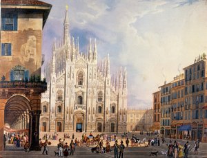 Milan, Place du Dôme vers 1825