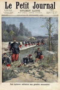 Cyclistes militaires aux grandes manœuvres - Unknown artist
