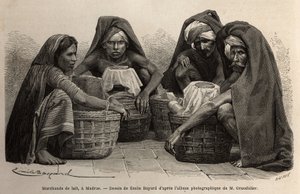 Marchands de lait dans les rues de Madras