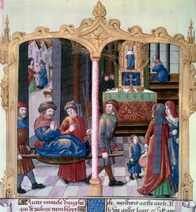 Miracles de Saint Louis : le roi Louis IX (1214-1270) guérit un paralytique