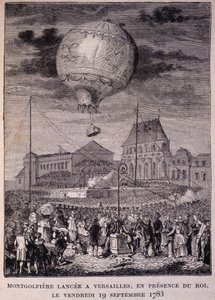 Montgolfière lancée à Versailles, en présence du roi (Louis XVI), vendredi 19/09/1783 - dans « Les Contemporains », fin du 19ème siècle - Unknown artist