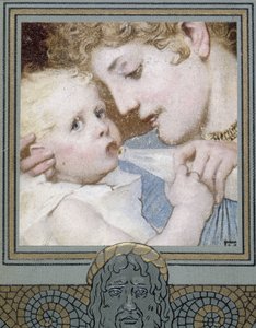 Mère donnant le biberon à son enfant - XIXe siècle