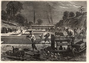 Moulage des briques - gravure dans 
