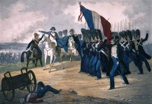 Napoléon Ier à Waterloo le 18/06/1815 - Gravure du 19ème siècle