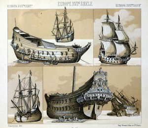 Marine et marchand au 17ème siècle - dans « Le costume historique » par Raquet 1888