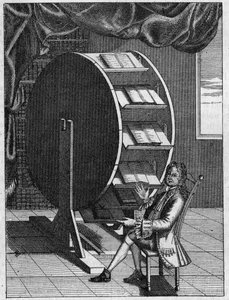 Nicolas Grollier de Servière (1596-1689), inventeur français, à son bureau de travail.