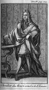 Ordres de Chevalerie. Chevalier du Mont Carmel et Saint Lazare en France au 17ème siècle. Dans "Histoire des ordres militaires ou chevaliers, des milices séculières et régulières des deux sexes, qui ont été établies jusqu