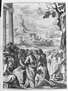 Ovide (Ovidius) - illustration pour le livre 15 - (P. Ovidii Nasonis Metamorphose libri XV um notis TH. Farnabii.) note de Thomas Farnaby (Farnabia) (1575-1647) - Unknown artist