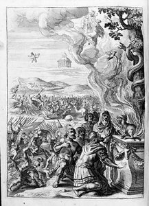 Ovide (Ovidius) - illustration pour le livre 15 - (P. Ovidii Nasonis Metamorphose libri XV um notis TH. Farnabii.) note par Thomas Farnaby (Farnabia) (1575-1647)