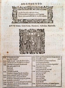 Page de la comédie madrigalesque Amfiparnaso par Orazio Vecchi - Unknown artist