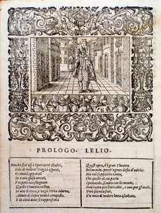 Page de la comédie madrigalesque Amfiparnaso par Orazio Vecchi