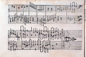 Page de "Tablature; Livre 1" de Gerolamo Cavazzoni