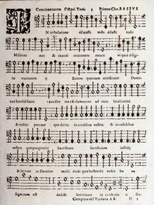 Page de partition musicale des Psaumes (op 16) par Ludovico Viadana - Unknown artist