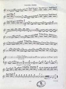 Page de partition musicale du premier violon de l