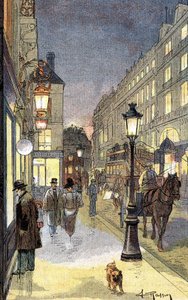 Paris la nuit, illustration fin XIXe siècle - Unknown artist