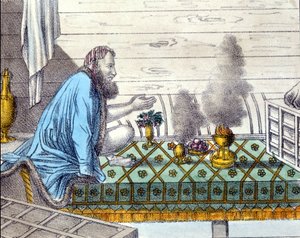 Parsis (descendants des Zoroastriens de Perse qui ont émigré en Inde à partir du 8ème siècle) en adoration du feu