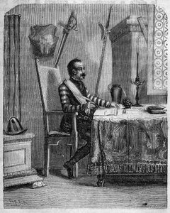 Pascal Paoli (1725-1807), patriote corse dans son studio. Dans "Pasquale Paoli ossia la rotta di Pontenuovo" par F.D. Guerrazzi. 1872 - Unknown artist
