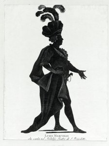 Performance du castrat italien Luigi Marchesi (1754 - 1829) également connu sous le nom de Marchesini chantant au théâtre de San Benedetto. - Unknown artist