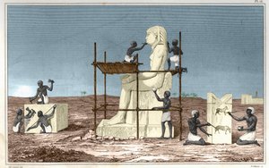 Planche basée sur le travail de Rosellini, voyageur italien qui accompagna Jean-François Champollion en Égypte. Gravure du livre Atlas de l