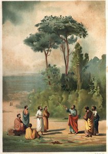 Platon et ses disciples dans les jardins de l