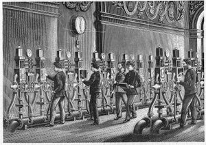 Poste pneumatique, Place de la Bourse à Paris en 1888 - Unknown artist