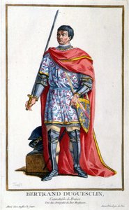 Portrait de Bertrand Duguesclin. Gravure du 19ème siècle - Unknown artist