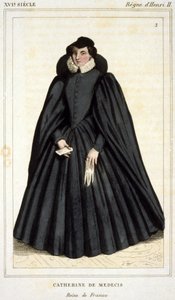 Portrait de Catherine de Médicis (Caterina de Medici) (1519 - 1589), gravure du début du XIXe siècle. - Unknown artist