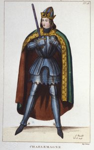 Portrait de Charlemagne ou Charles Ier le Grand (742 - 814) roi des Francs (gravure de 1830)