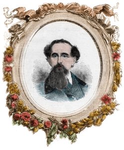 Portrait de Charles Dickens (1812-1870) romancier anglais, gravure - Unknown artist