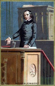Portrait de Charles Forbes, Comte de Montalembert (1810 - 1870), journaliste et homme politique français. Chromolithographie de la fin du 19ème siècle
