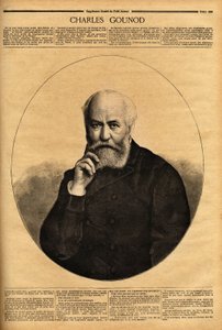 Portrait de Charles Gounod (1818-1893), compositeur français, réputé pour ses opéras (Faust en 1859, Roméo et Juliette en 1867), il a également composé des symphonies et de nombreuses mélodies pour les poèmes d