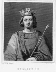 Portrait de Charles IV le Bel (1294 - 1328), roi de France - dans « Histoire des Français » par Lavallée, gravure, sd.