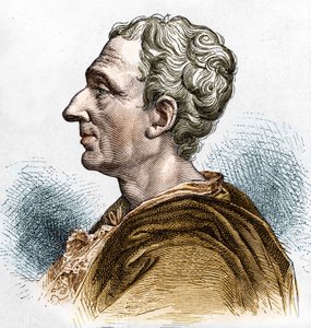 Portrait de Charles de Secondat (1689 - 1755), baron de La Brède et Montesquieu. Gravure du 19ème siècle