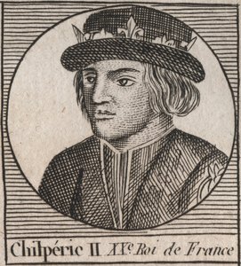 Portrait de Chilpéric II (c. 670 - 721), roi de Neustrie - gravure de « Instruction sur l