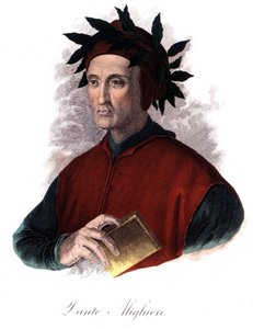 Portrait de Dante (1265-1321), poète italien, gravure XIXe siècle