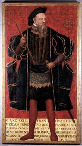 Portrait de Francisco De Almeida (1450-1510) soldat explorateur et premier vice-roi des Indes. Peinture anonyme du 16e siècle. Lisbonne, Musée National d