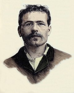 Portrait de François Claudius Koenigstein (1859-1892), activiste terroriste anarchiste français. Gravure du 19ème siècle - Unknown artist