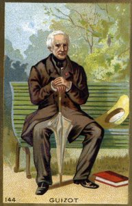 Portrait de François Guizot (1787 - 1874) homme politique et historien français. Chromolithographie du 19ème siècle