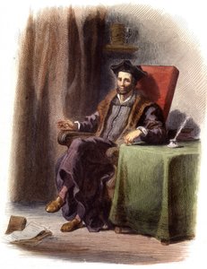 Portrait de François Rabelais assis (1483-1553) - dans "Le Plutarque français", éd. Mennechet