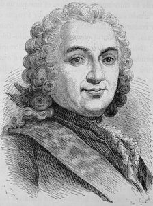 Portrait de François de Chevert. Gravure de la fin du 19ème siècle dans « Histoire de France » de H. Martin - Unknown artist