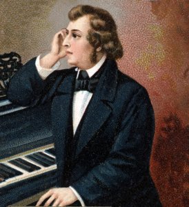 Portrait de Frédéric Chopin (1810 - 1849), compositeur polonais.